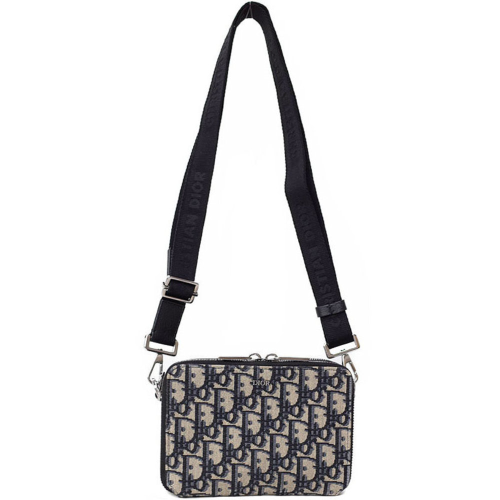 Dior Oblique Shoulder Strap Pouch Navy Black